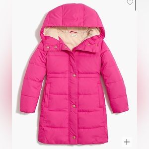 Crewcuts Vibrant Pink Hooded Puffer Coat
